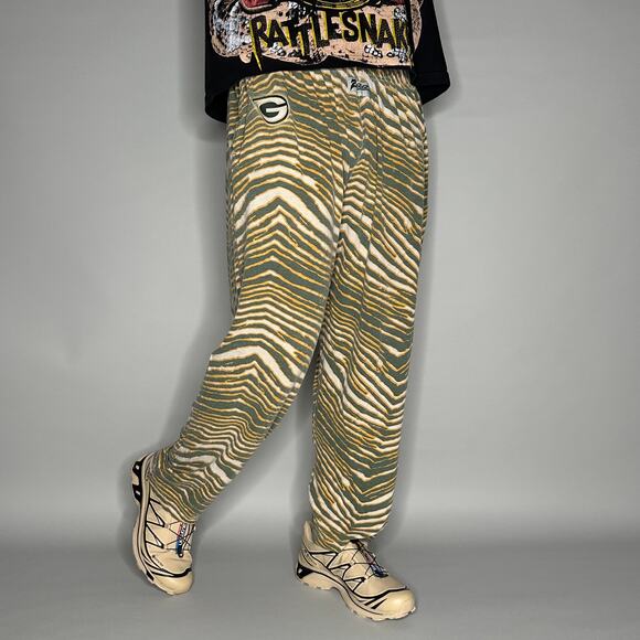 Zubaz Other - Vintage Green Bay Packers Zubaz Sweatpants Tiger Stripe Cotton Baggy Wide 90s